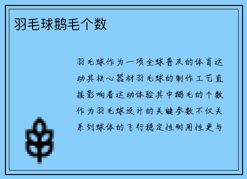 羽毛球鹅毛个数